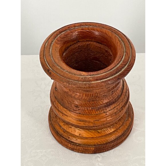 Vintage Handcrafted Wooden Candle Holder By Richard Summers 1983 Candle not incl - Picture 4 of 7